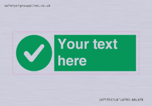 Custom green background, green circle with tick